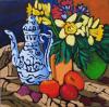 Teapot and Daffodils - by Diane Adolph